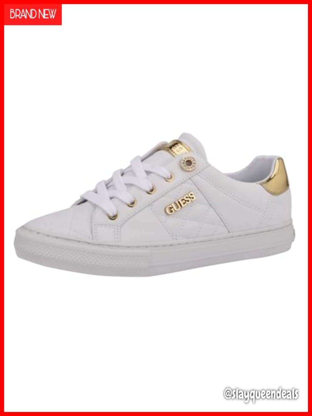 Quilted Faux Leather Lace-Up Platform Sneakers